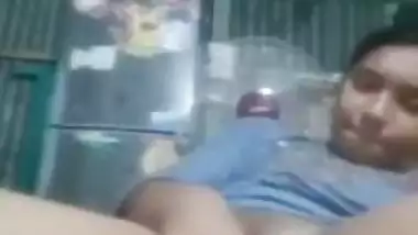 Vegetable is used by Desi village girl to masturbate XXX hole