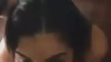 Cute Indian sucking white bf off