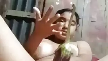 Big brinjal masturbating very horny Bengali Boudi